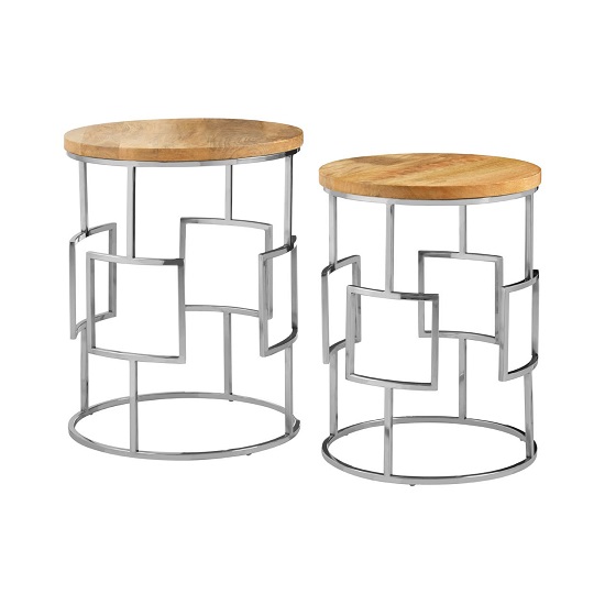 Alexore Set Of Two Side Tables With With Stainless Steel Base Alexore Set Of Two Side Tables With With Stainless Steel Base