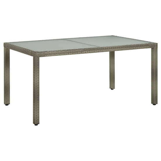 Bexter Glass Top Garden Dining Table Rectangular In Grey White Bexter Glass Top Garden Dining Table Rectangular In Grey White
