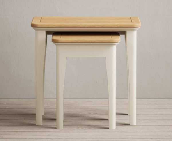 Bridstow Oak and Cream Painted Nest Of Tables