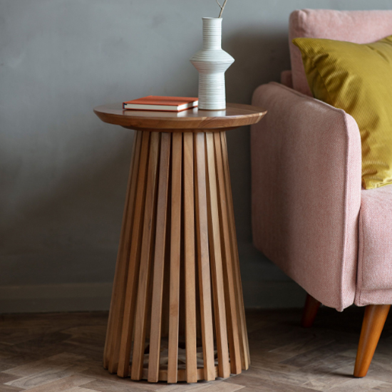 Brookline Round Wooden Side Table In Natural Brookline Round Wooden Side Table In Natural