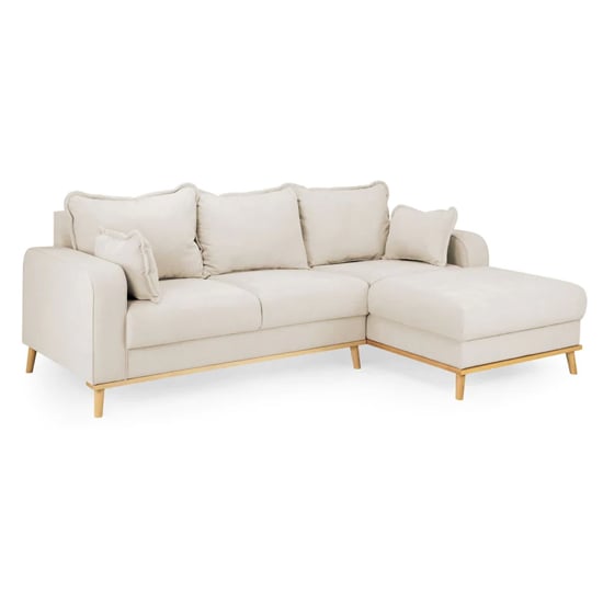 Buxton Right Hand Fabric Corner Sofa In Beige