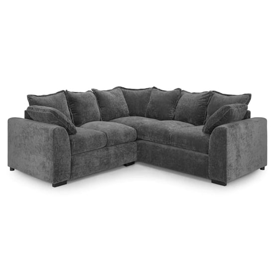 Calais Large Velvet Corner Sofa In Grey
