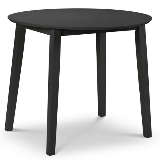 Calista Round Drop-Leaf Wooden Dining Table In Black