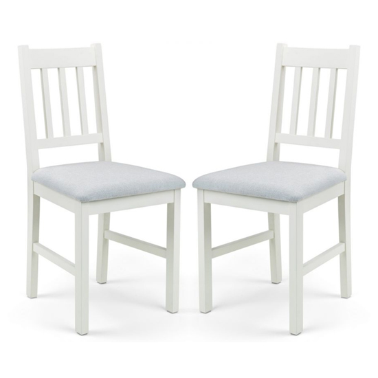 Calliope Ivory And Oak Wooden Dining Chairs In Pair