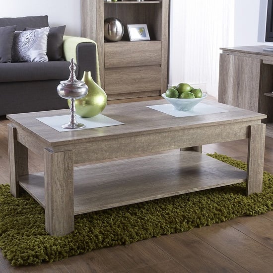 Camerton Wooden Coffee Table Rectangular In Oak With Undershelf Camerton Wooden Coffee Table Rectangular In Oak With Undershelf