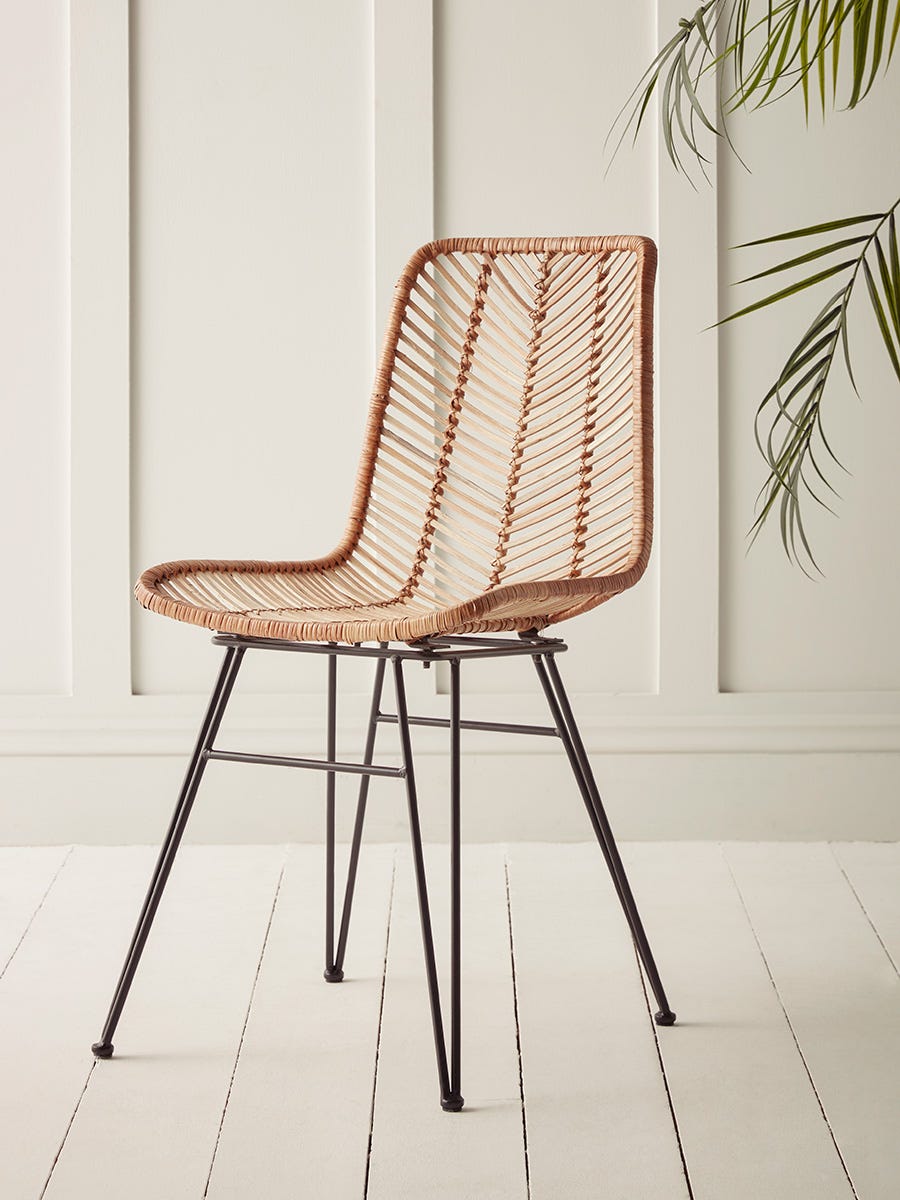 Chevron Flat Rattan Dining Chair Chevron Flat Rattan Dining Chair