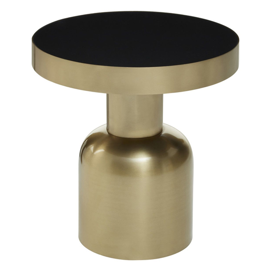 Cordue Round Small Black Glass Top Side Table With Gold Base Cordue Round Small Black Glass Top Side Table With Gold Base