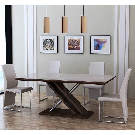 Cubic Dining Table In Beige Glass Top With 4 Crystal Chairs Cubic Dining Table In Beige Glass Top With 4 Crystal Chairs