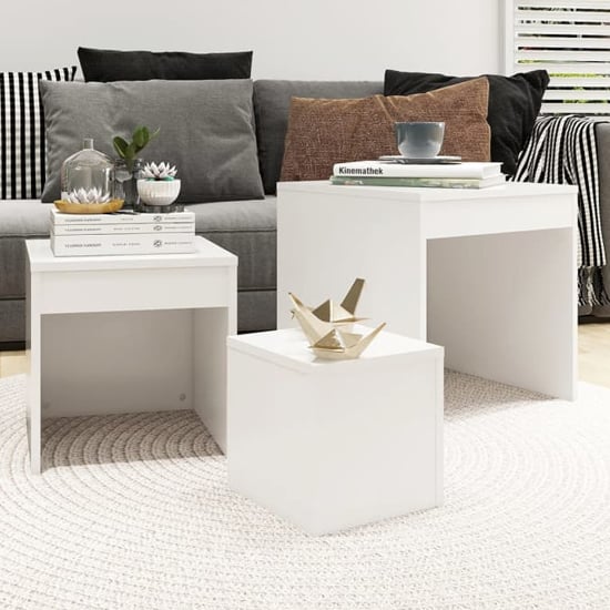 Darice Wooden Nest Of 3 Tables In White Darice Wooden Nest Of 3 Tables In White