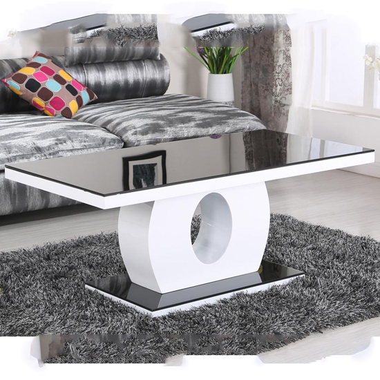 Eira Black Glass Coffee Table Rectangular With White Gloss Base Eira Black Glass Coffee Table Rectangular With White Gloss Base