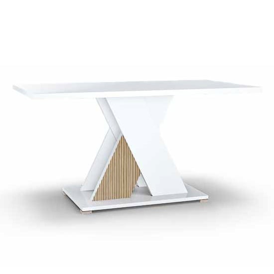 Enna High Gloss Dining Table Rectangular Large In White