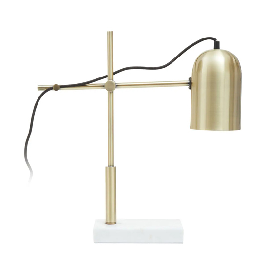 Essen Gold Shade Table Lamp With And White Marble Base Essen Gold Shade Table Lamp With And White Marble Base
