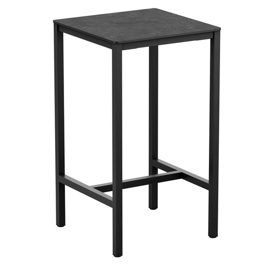 Extro Square 69cm Wooden Bar Table In Metallic Anthracite Extro Square 69cm Wooden Bar Table In Metallic Anthracite