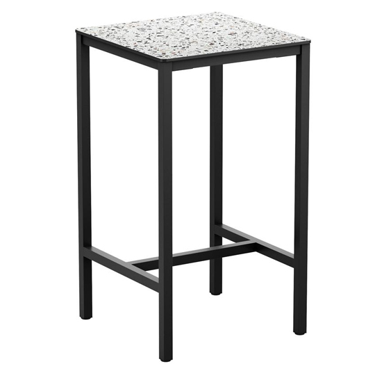 Extro Square 79cm Wooden Bar Table In Mixed Terrazzo Extro Square 79cm Wooden Bar Table In Mixed Terrazzo