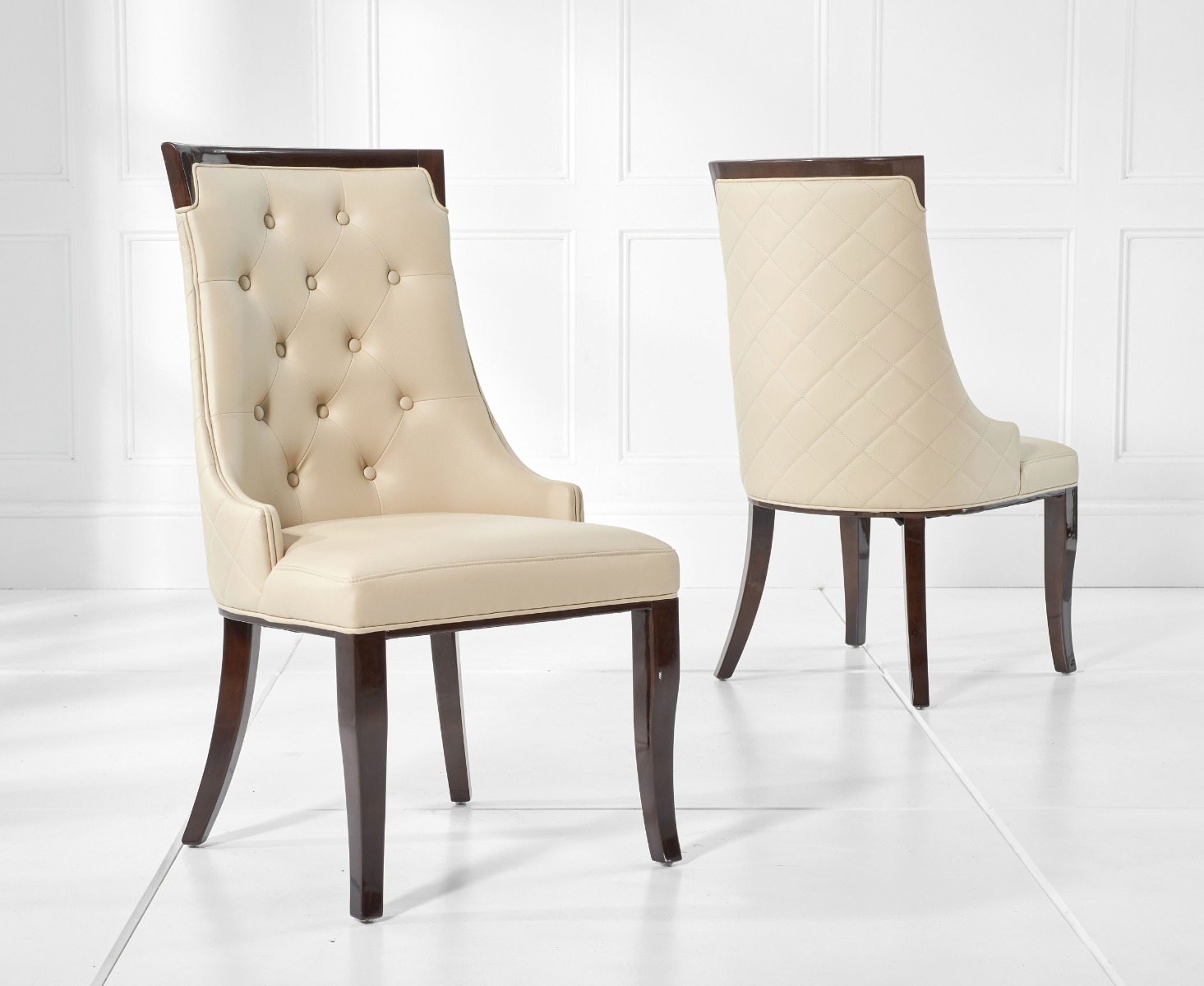 Francesca Cream Faux Leather Dining Chairs Francesca Cream Faux Leather Dining Chairs