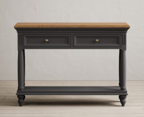 Francis Oak and Charcoal Grey Painted Console Table