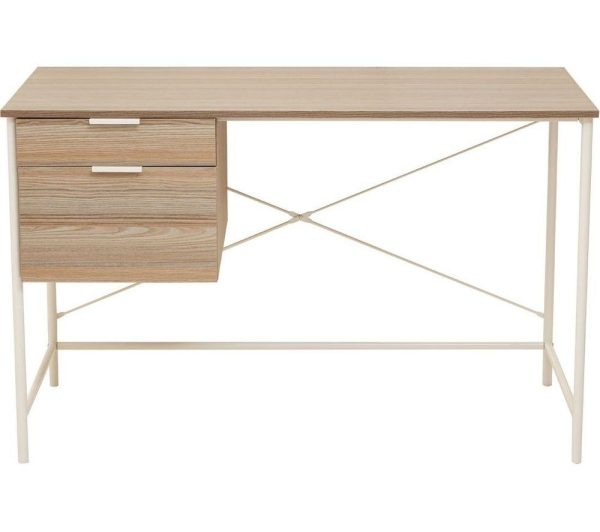 INTERIORS by Premier Bradbury Veneer Desk with 2 Drawers - Light Oak