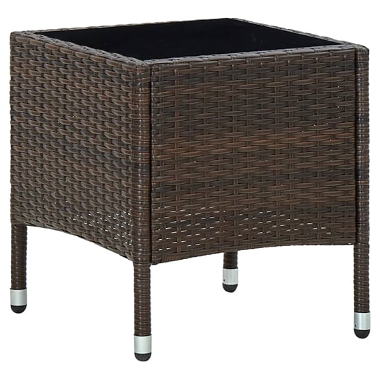 Ijaya Square Glass Top Rattan Garden Dining Table In Brown Ijaya Square Glass Top Rattan Garden Dining Table In Brown