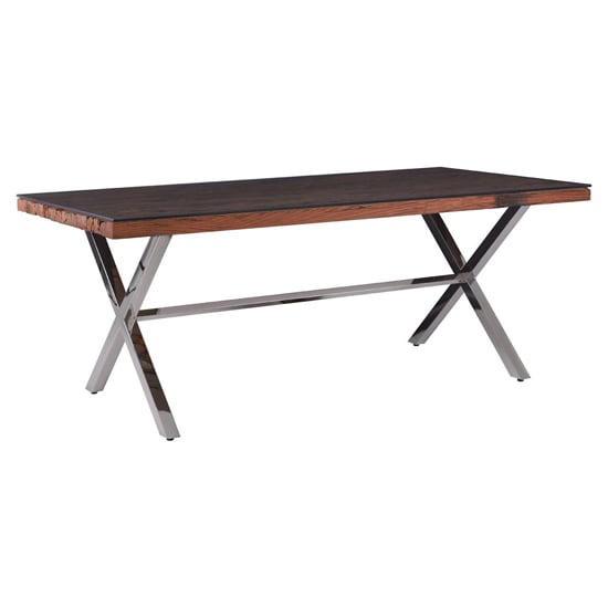 Kero Glass Top Dining Table With Cross Base In Natural Kero Glass Top Dining Table With Cross Base In Natural