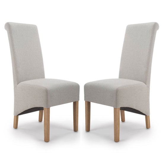 Kyoto Cappuccino Herringbone Plain Dining Chair In A Pair