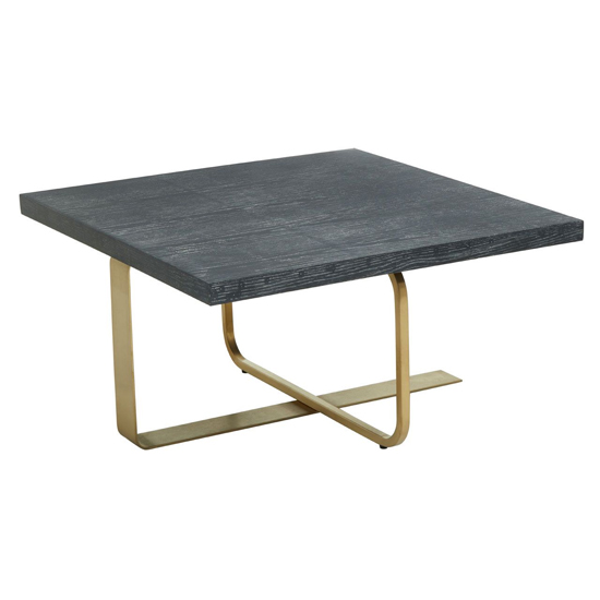 Lana Square Wooden Coffee Table With Gold Steel Base Lana Square Wooden Coffee Table With Gold Steel Base
