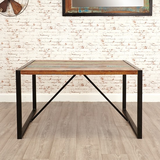 London Urban Chic Wooden Medium Dining Table With Steel Base London Urban Chic Wooden Medium Dining Table With Steel Base
