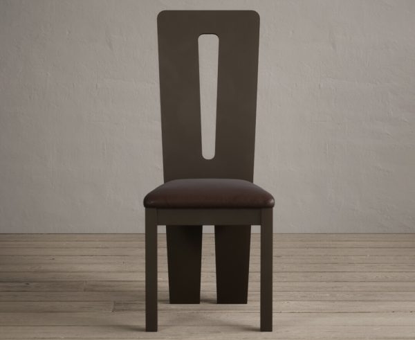 Lucca Brown Dining Chairs with Chocolate Brown Fabric Seat Pad