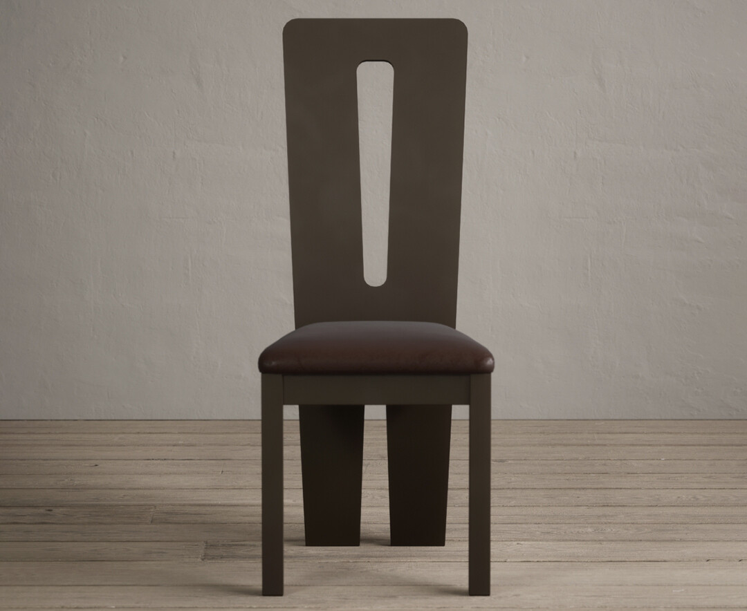 Lucca Brown Dining Chairs with Chocolate Brown Fabric Seat Pad Lucca Brown Dining Chairs with Chocolate Brown Fabric Seat Pad
