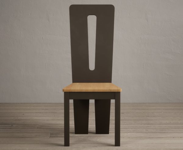 Lucca Brown Dining Chairs with Oak Seat Pad