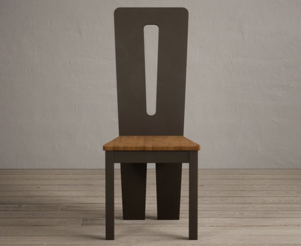 Lucca Brown Dining Chairs with Rustic Oak Seat Pad