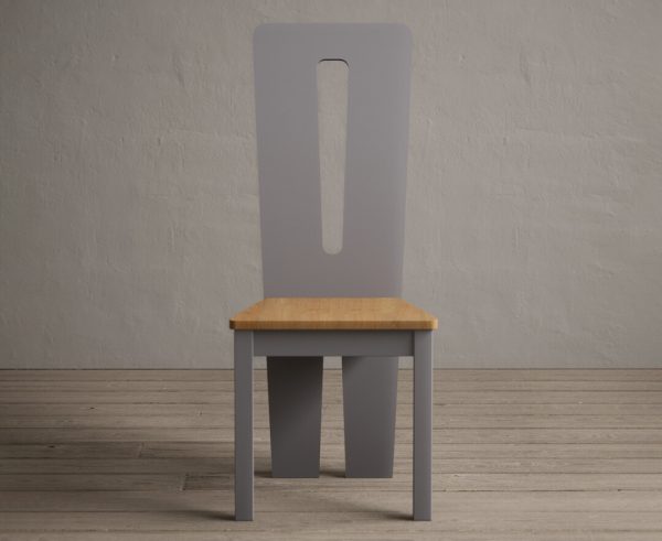 Lucca Light Grey Dining Chairs with Oak Seat Pad