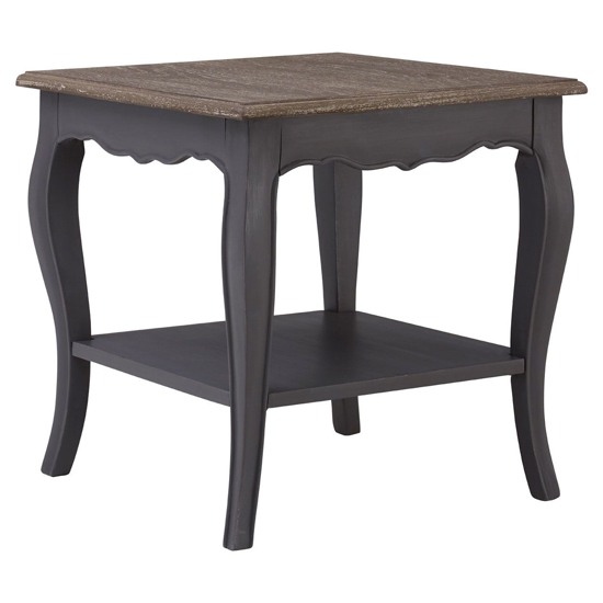 Luria Wooden Side Table With 1 Shelf In Dark Grey Luria Wooden Side Table With 1 Shelf In Dark Grey