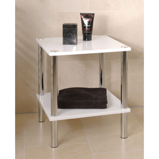 Maine 2 Tier Occasional Table In High Gloss White Maine 2 Tier Occasional Table In High Gloss White