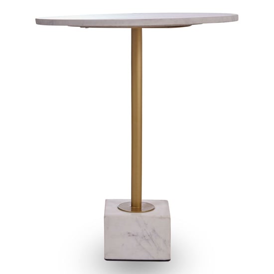 Mekbuda Round Marble Top Side Table With T Shaped Base Mekbuda Round Marble Top Side Table With T Shaped Base