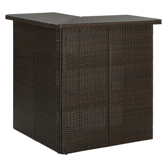 Selah Corner Poly Rattan Garden Bar Table In Brown