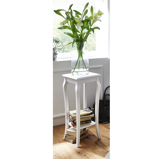 Simons Square Wooden Side Table In White Simons Square Wooden Side Table In White