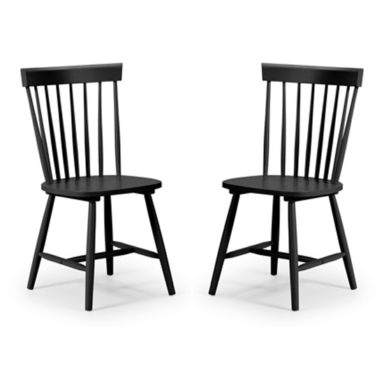 Takiko Black Lacquer Dining Chairs In Pair