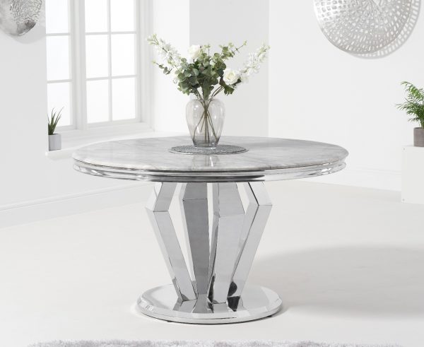 Viscount 130cm Round Marble Dining Table