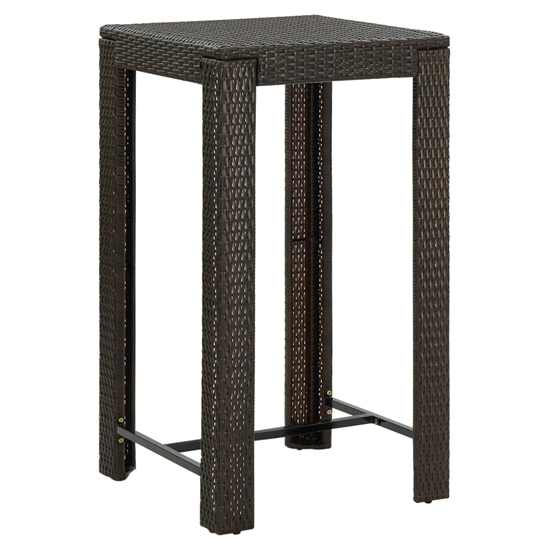 Yuna 60.5cm Poly Rattan Garden Bar Table In Brown Yuna 60.5cm Poly Rattan Garden Bar Table In Brown