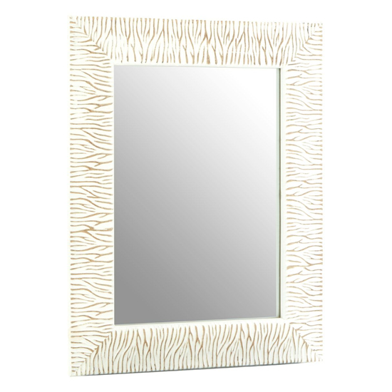 Zelman Wall Bedroom Mirror In Antique White Brushed Gold Frame