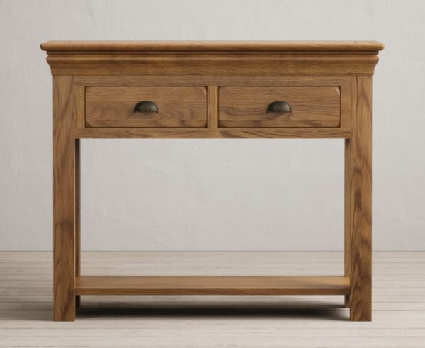Burford Rustic Solid Oak Console Table