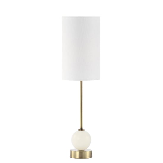 Barletta White Linen Shade Table Lamp With Antique Brass Metal Base Barletta White Linen Shade Table Lamp With Antique Brass Metal Base