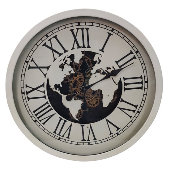 Bayonne Metal Wall Clock With White Gears