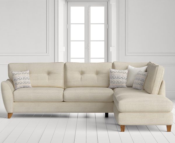 Florin Cream Fabric Right Hand Facing Corner Chaise Sofa