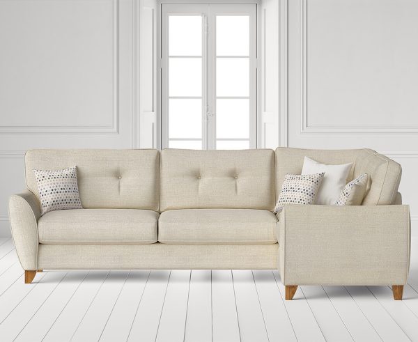 Florin Cream Fabric Right Hand Facing Corner Sofa