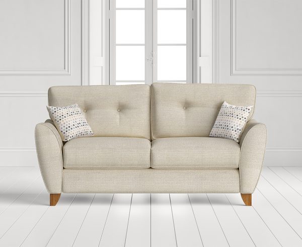 Florin Cream Fabric Two Seater Sofa