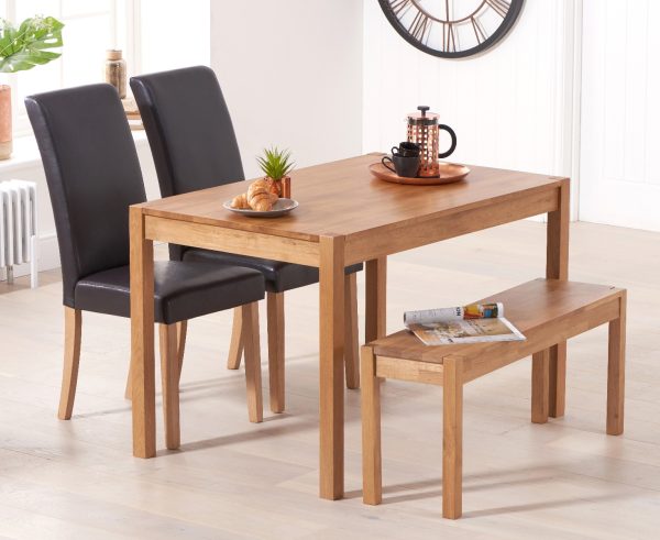 Hadleigh Oak and Cream Painted Extending Dining Table with 4 Brown Suede Hertford Chairs