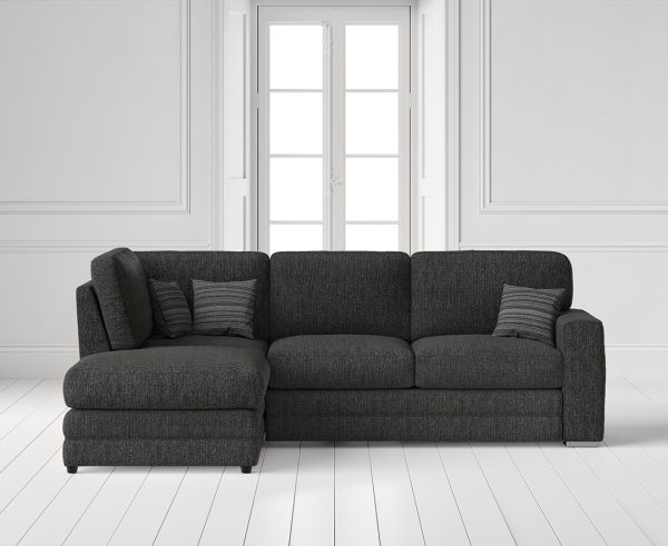 Madden Charcoal Grey Fabric Left Hand Facing Corner Sofa