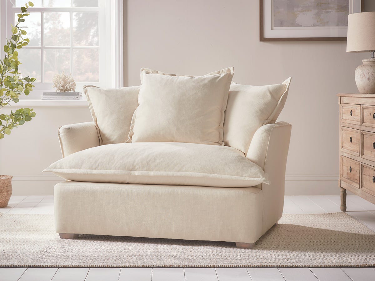 Umea Love Seat - Grey Leather Umea Love Seat - Grey Leather