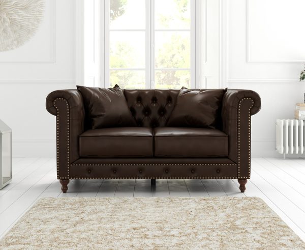 Westminster Chesterfield Brown Leather 2 Seater Sofa